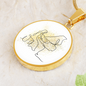 Grand Piano Gold Splatter | Circle Pendant Necklace | Gift for Pianist - Givtz Back