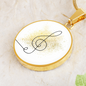 Music Clef Gold Splatter | Circle Pendant Necklace | Gift for Musician - Givtz Back