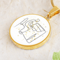 Piano Gold Stars | Circle Pendant Necklace | Gift for Pianist - Givtz Back