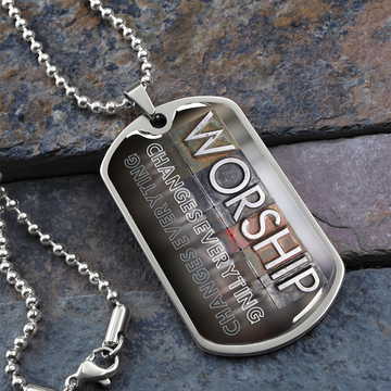 Worship Changes Everything | Blocks | Dog Tag Necklace