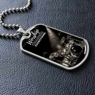 Worship Changes Everything | Drummer | Dog Tag Necklace - Givtz Back