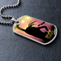 Worship YHWH | Female Singer Hand Raised | Dog Tag Necklace - Givtz Back