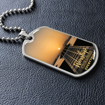 Worship Changes Everything | Acoustic Guitar Sunset | Dog Tag Necklace - Givtz Back