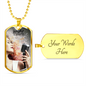 Worship YHWH | Female Singer with Mic | Dog Tag Necklace - Givtz Back
