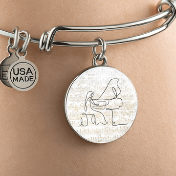 Grand Piano Sheet Music | Circle Bangle | Gift for Pianist - Givtz Back