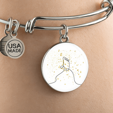 Music Notes Gold Stars | Circle Bangle | Gift for Musician - Givtz Back