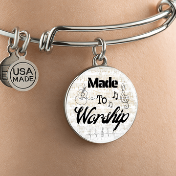 Made to Worship Gold Sheet Music | Bangle Circle Pendant | Guitar | Gift for Guitarist