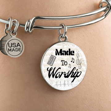 Made to Worship Gold Sheet Music | Bangle Circle Pendant | Piano Keys | Gift for Pianist