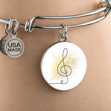 Music Clef Gold Splatter | Circle Bangle | Gift for Musician - Givtz Back