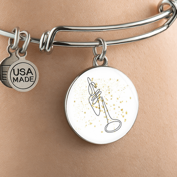 Trumpet Gold Stars | Circle Bangle | Gift for Trumpetist - Givtz Back