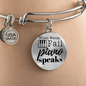 When Words Fail Piano Speaks | Bangle Circle Pendant - Givtz Back