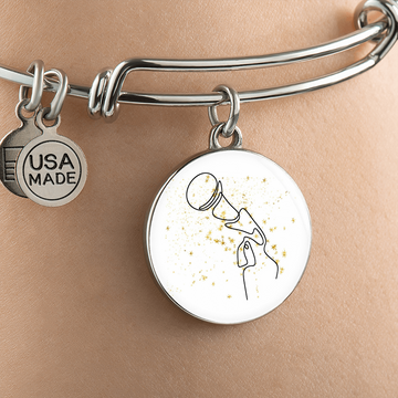 Microphone Gold Stars | Circle Bangle | Gift for Singer - Givtz Back