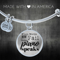 When Words Fail Piano Speaks | Bangle Circle Pendant - Givtz Back