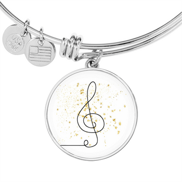 Music Clef Gold Start | Circle Bangle | Gift for Musician - Givtz Back