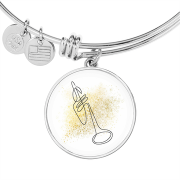 Trumpet Gold Splatter | Circle Bangle | Gift for Trumpetist - Givtz Back
