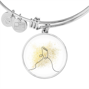 Music Notes Gold Splatter | Circle Bangle | Gift for Musician - Givtz Back