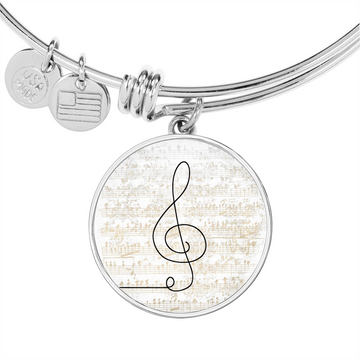 Music Clef Sheet Music | Circle Bangle | Gift for Musician - Givtz Back