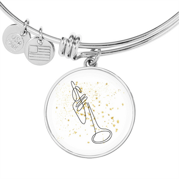 Trumpet Gold Stars | Circle Bangle | Gift for Trumpetist - Givtz Back
