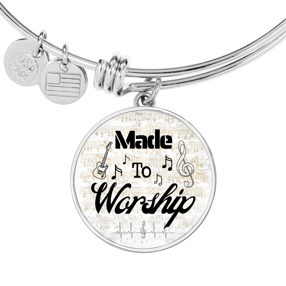 Made to Worship Gold Sheet Music | Bangle Circle Pendant | Electric Guitar | Gift for Guitarist
