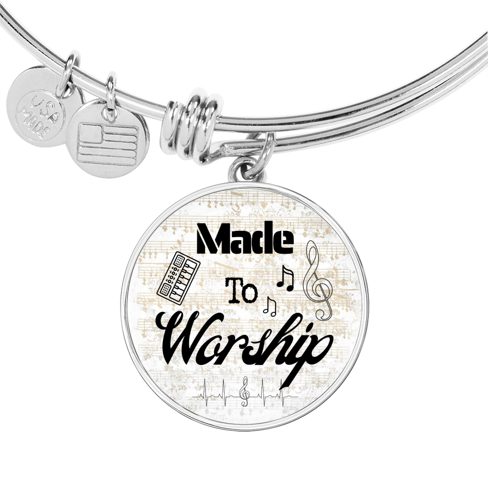 Made to Worship Gold Sheet Music | Bangle Circle Pendant | Piano Keys | Gift for Pianist