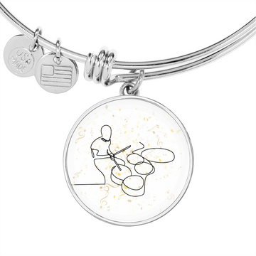 Drums Music Notes | Circle Bangle | Gift for Drummer - Givtz Back