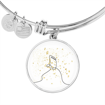 Music Notes Gold Stars | Circle Bangle | Gift for Musician