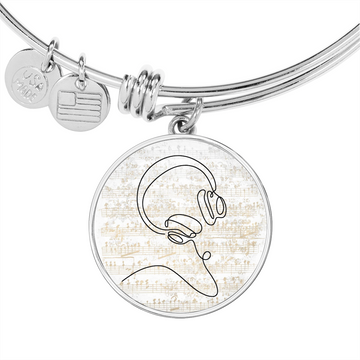 Head Phones Sheet Music | Circle Bangle | Gift for Music Lover - Givtz Back