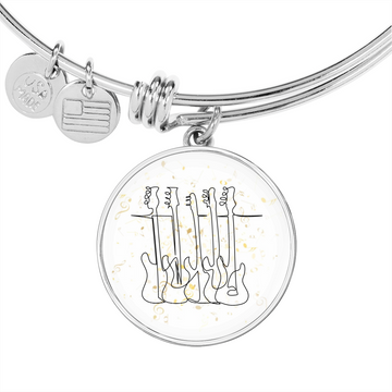 Guitars Music Notes | Circle Bangle | Gift for Guitarist - Givtz Back