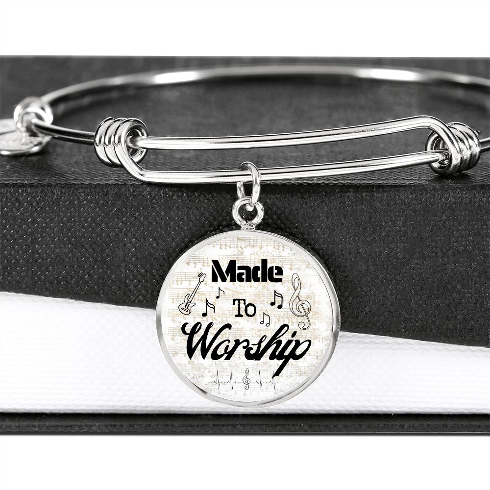 Made to Worship Gold Sheet Music | Bangle Circle Pendant | Bass Guitar | Gift for Bassist