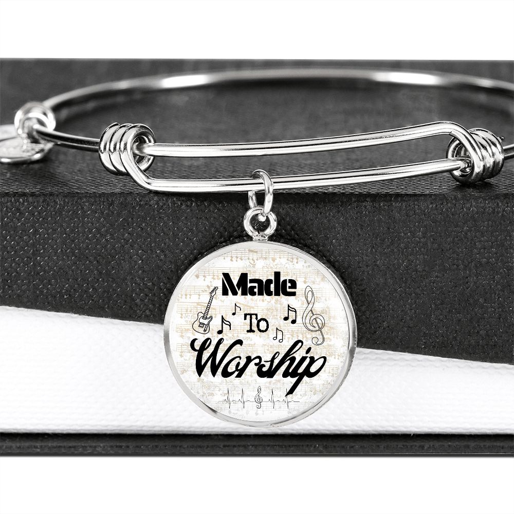 Made to Worship Gold Sheet Music | Bangle Circle Pendant | Electric Guitar | Gift for Guitarist
