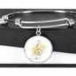 Music Clef Gold Splatter | Circle Bangle | Gift for Musician - Givtz Back