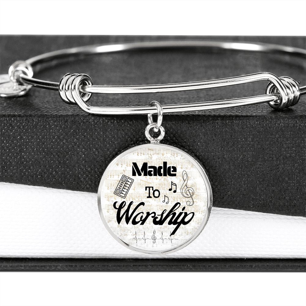 Made to Worship Gold Sheet Music | Bangle Circle Pendant | Piano Keys | Gift for Pianist