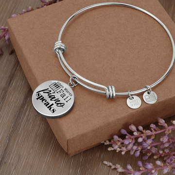 When Words Fail Piano Speaks | Bangle Circle Pendant - Givtz Back