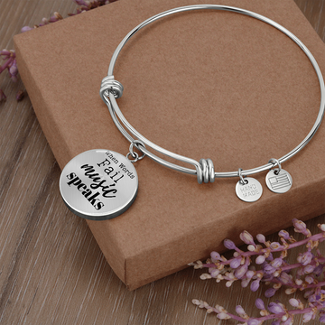 When Words Fail Music Speaks | Bangle Circle Pendant - Givtz Back
