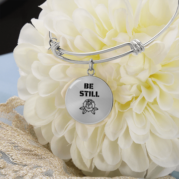 Be Still Flower | Bangle Circle Pendant - Givtz Back