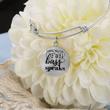 When Words Fail Bass Speaks | Bangle Circle Pendant - Givtz Back