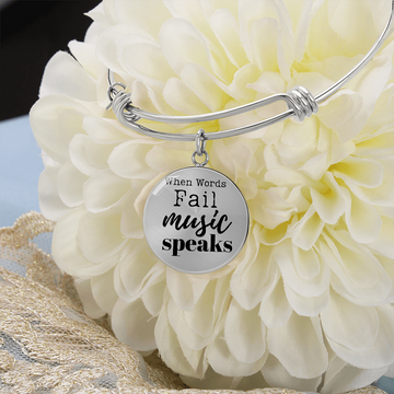 When Words Fail Music Speaks | Bangle Circle Pendant - Givtz Back