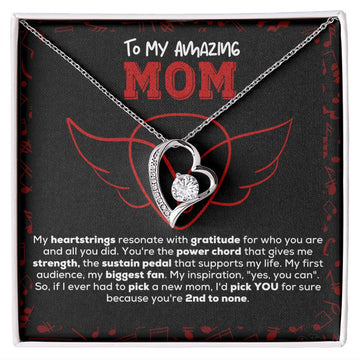 Necklace with Personalized Message Card My Heartstrings Resonate | Guitarist Gift for Mom