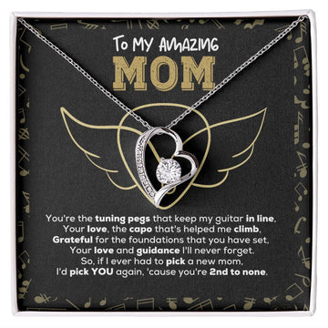 Necklace with Personalized Message Card You're the Tuning Pegs | Guitarist Gift for Mom