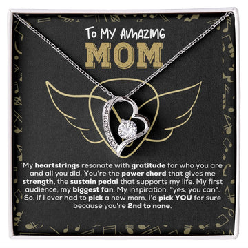 Necklace with Personalized Message Card My Heartstrings Resonate | Guitarist Gift for Mom