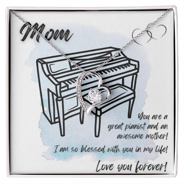 Love You Forever | Pianist Mom | Blue | Necklace - Givtz Back