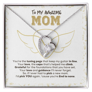 Necklace with Personalized Message Card You're the Tuning Pegs | Guitarist Gift for Mom