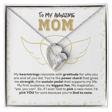 Necklace with Personalized Message Card My Heartstrings Resonate | Guitarist Gift for Mom