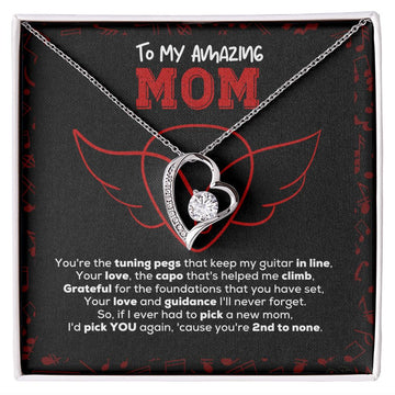 Necklace with Personalized Message Card You're the Tuning Pegs | Guitarist Gift for Mom