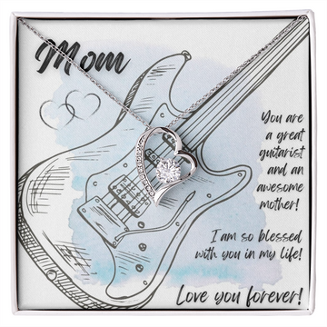 Love You Forever | Electric Guitarist Mom | Blue | Necklace - Givtz Back
