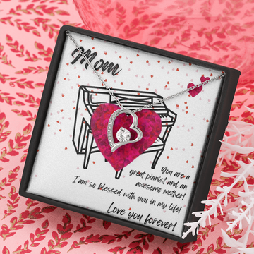 Love You Forever | Pianist Mom | Hearts | Necklace - Givtz Back