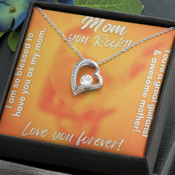 Love You Forever | Mom | Electric Guitar Player | Necklace - Givtz Back