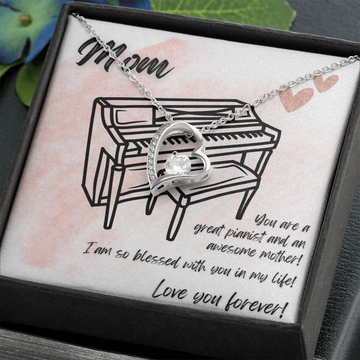 Love You Forever | Pianist Mom | Pink | Necklace - Givtz Back