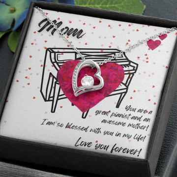 Love You Forever | Pianist Mom | Hearts | Necklace - Givtz Back
