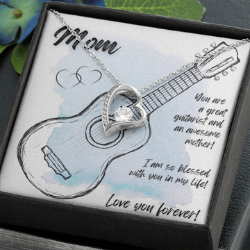 Love You Forever | Guitarist Mom | Blue | Necklace - Givtz Back
